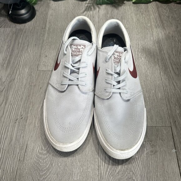 Mens Nike SB Zoom Stefan Janoski Gray Canvas Low Skate Sneakers Shoes Size 11 - Picture 2 of 9